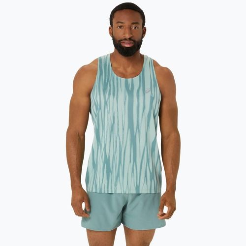 Pánské běžecké tílko tank top  ASICS  Road All Over Print Singlet light celadon/celadon