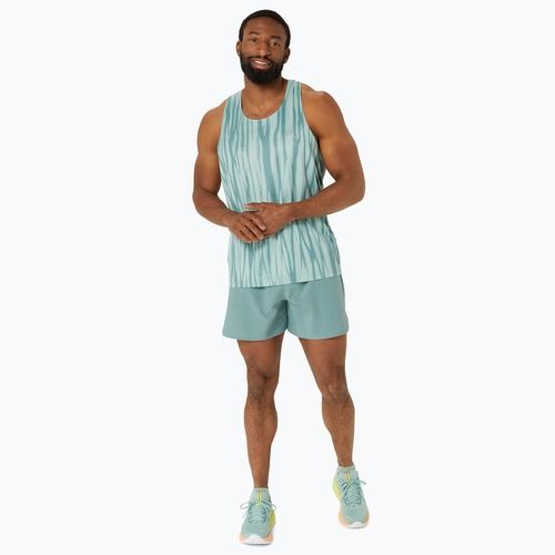 Pánské běžecké tílko tank top  ASICS  Road All Over Print Singlet light celadon/celadon