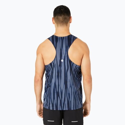 Pánské běžecké tílko tank top ASICS Road All Over Print Singlet blue expanse/midnight