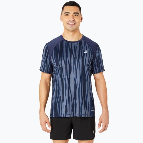 Pánské běžecké tričko ASICS Road All Over Print Top blue expanse/midnight