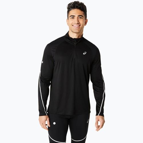 Pánské běžecké tričko longsleeve ASICS Road Lite-Show 1/2 Zip performance black