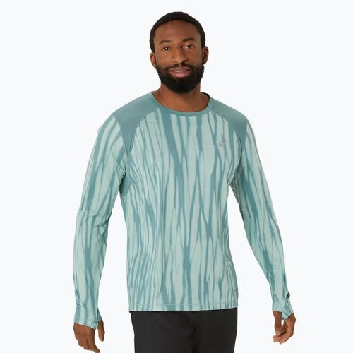 Pánské běžecké tričko longsleeve  ASICS Road All Over Print light celadon/celadon