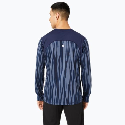 Pánské běžecké tričko longsleeve  ASICS Road All Over Print blue expanse/midnight