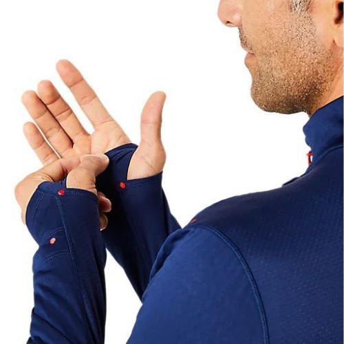 Pánská běžecká mikina ASICS Road Winter 1/2 Zip Mid Layer blue expanse