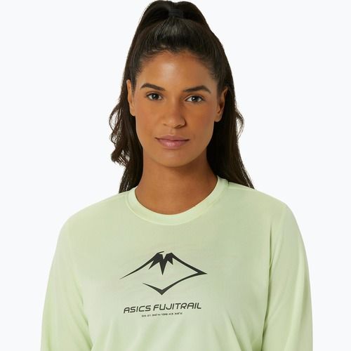 Dámské běžecké tričko longsleeve  ASICS Fujitrail Logo cool matcha