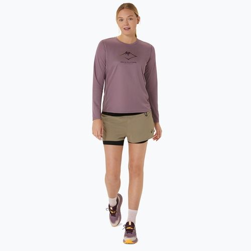 Dámské běžecké tričko longsleeve  ASICS Fujitrail Logo dusty mauve