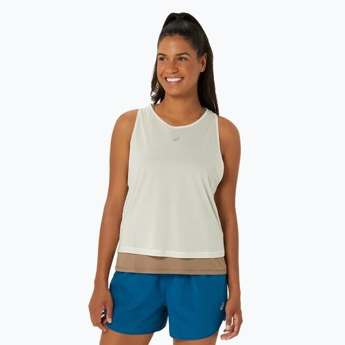 Dámské běžecké tílko tank top ASICS Nagino Run Tank oatmeal/pepper