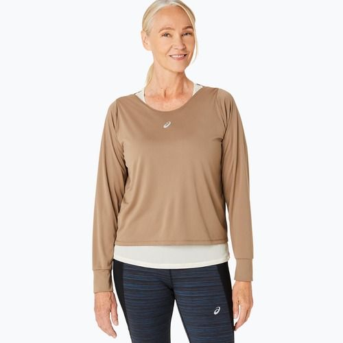 Dámský běžecký top longsleeve + tílko ASICS Nagino Run pepper/oatmeal