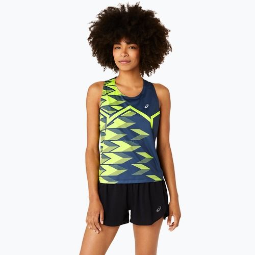 Dámské běžecké tílko tank top  ASICS Light Graphic Tank french blue/safety yellow