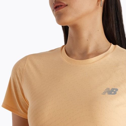 Dámské běžecké tričko New Balance Jacquard Slim peach blossom