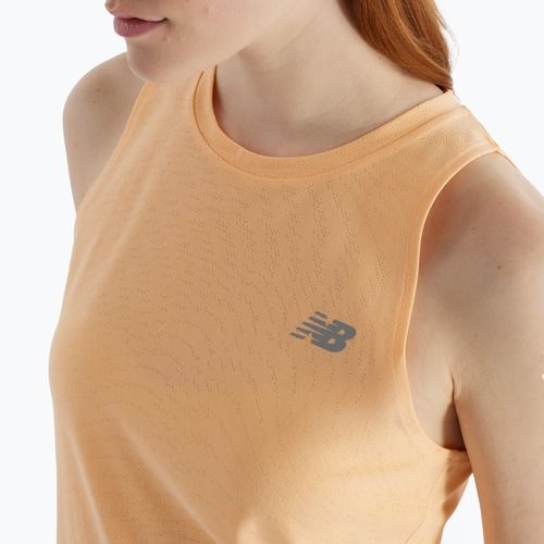 Dámské běžecké tílko New Balance Jacquard Slim Tank peach blossom