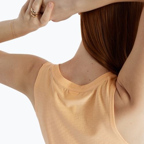Dámské běžecké tílko New Balance Jacquard Slim Tank peach blossom