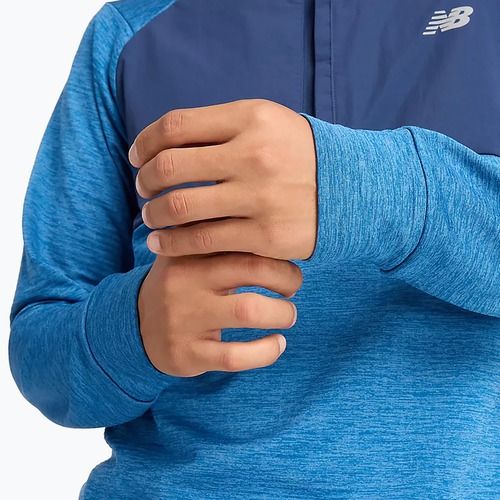 Pánské běžecké tričko Longsleeve  New Balance Athletics Heat Grid 1/2 Zip heron blue