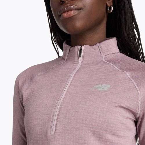 Dámské běžecké tričko Longsleeve  New Balance Athletics Heat Grid 1/2 Zip ice wine heather