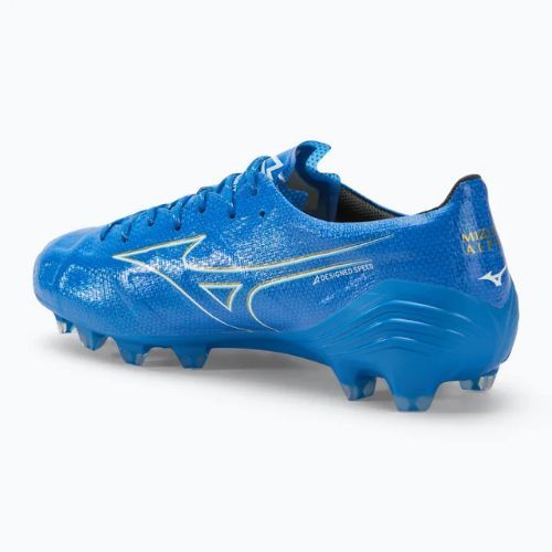 Pánské kopačky Mizuno α Japan FG white/laser blue/gold