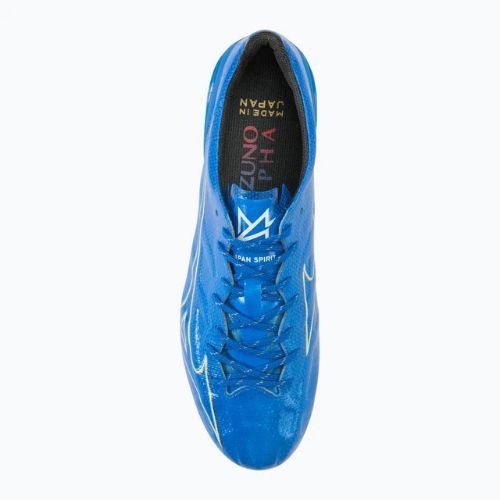 Pánské kopačky Mizuno α Japan FG white/laser blue/gold