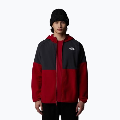 Pánská mikina The North Face Glacier Heavyweight Full Zip HD granátově červená/asfaltově šedá