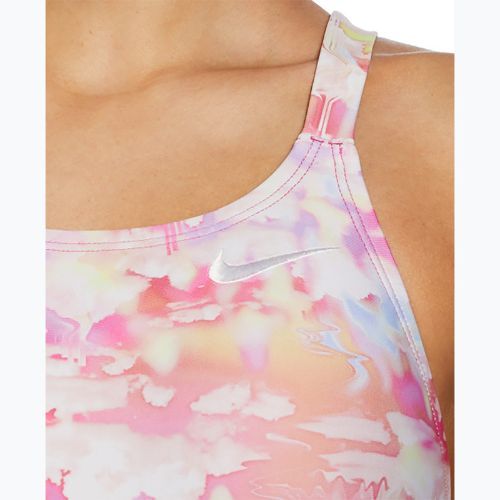 Dámské jednodílné plavky Nike Hydrastrong Multi Print Fastback warm multi