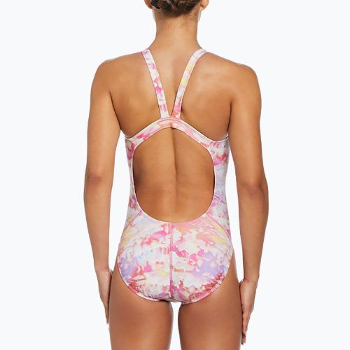 Dámské jednodílné plavky Nike Hydrastrong Multi Print Fastback warm multi