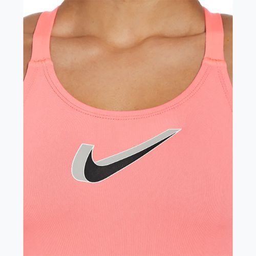 Dámské jednodílné plavky Nike Hydrastrong 3D Swoosh Fastback hot punch