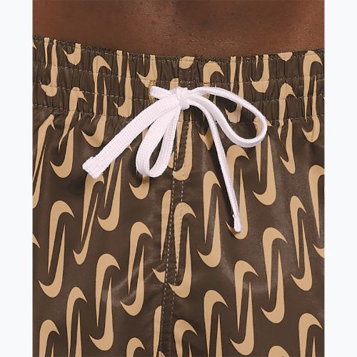 Pánské plavecké šortky Nike Swoosh Link 5" Volley cacao wow