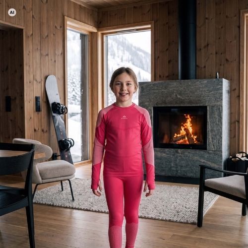 Komplet termoregulačního prádla dětského KADVA Frosty Jrg Set bezešvé růžové