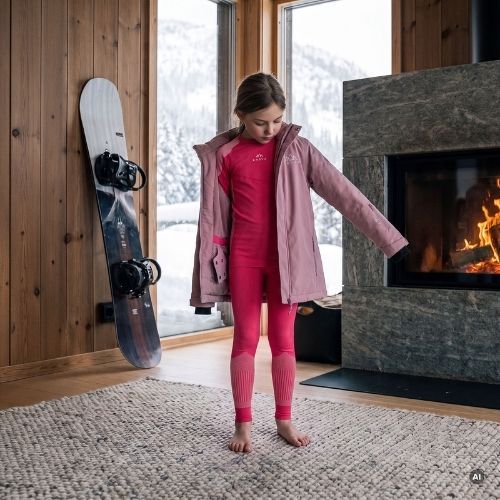 Komplet termoregulačního prádla dětského KADVA Frosty Jrg Set bezešvé růžové