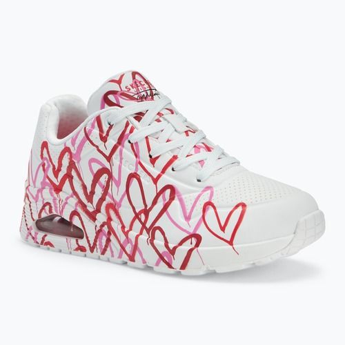 Dámské boty SKECHERS JGoldcrown Uno Spread The Love white/red/pink