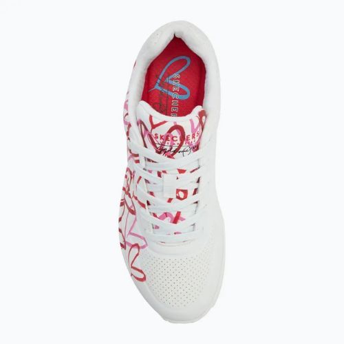 Dámské boty SKECHERS JGoldcrown Uno Spread The Love white/red/pink