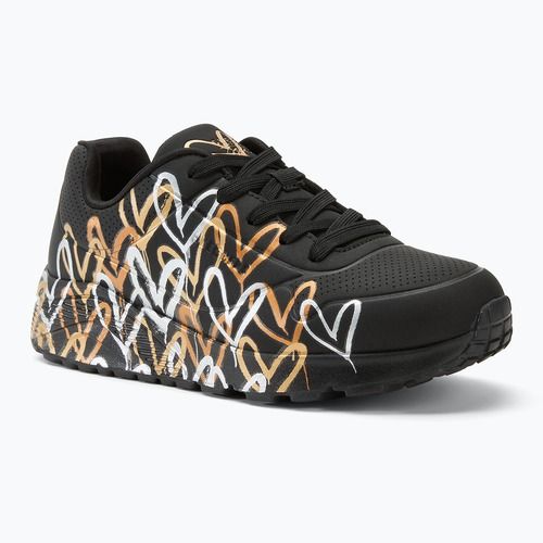 Dětské boty SKECHERS JGoldcrown Uno Lite Metallic Love black/gold
