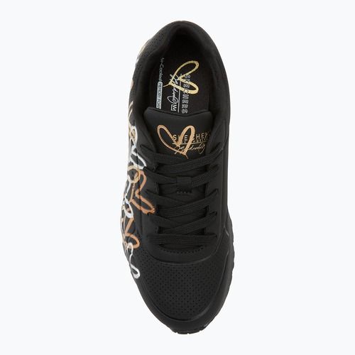 Dětské boty SKECHERS JGoldcrown Uno Lite Metallic Love black/gold