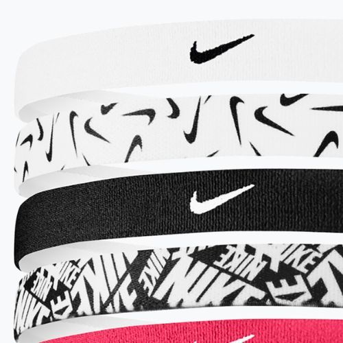 Čelenka Nike Headbands Printed 6 ks white/aster pink/black