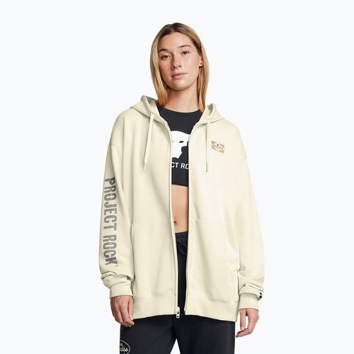 Dámská mikina Under Armour Project Rock HWT Full Zip Hard at Work silt/clay green/yellow ochre
