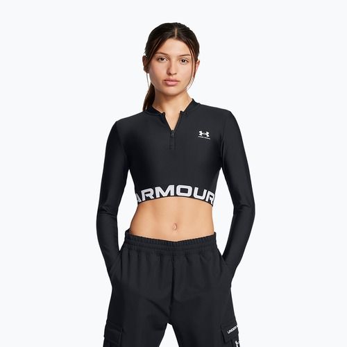 Dámské tréninkové tílko top Under Armour Heat Gear Rib 1/4 Zip black/black/white