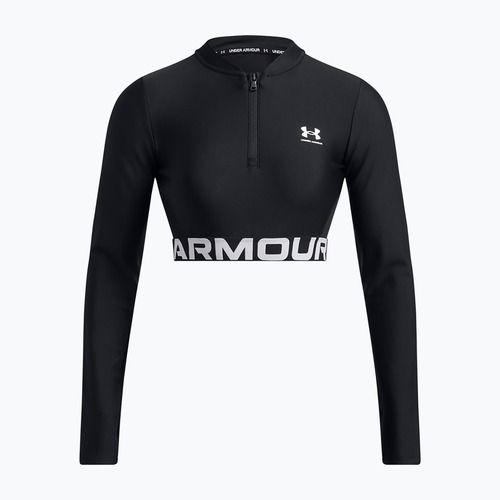 Dámské tréninkové tílko top Under Armour Heat Gear Rib 1/4 Zip black/black/white