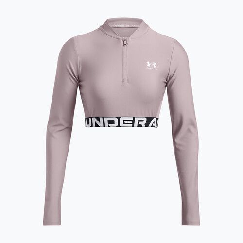 Dámské tréninkové tílko top Under Armour Heat Gear Rib 1/4 Zip tetra gray/white