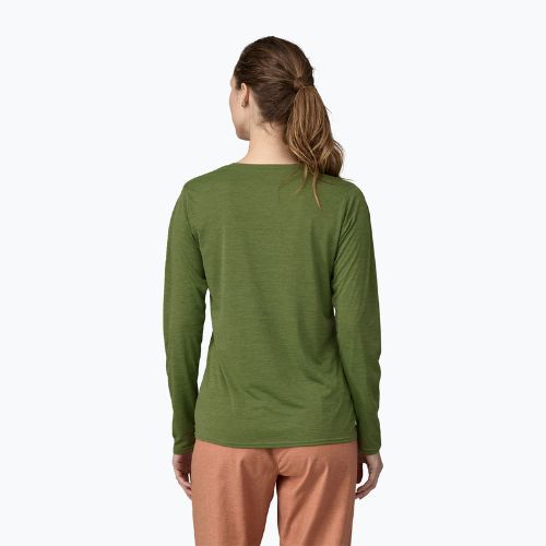 Dámské tričko Patagonia Cap Cool Daily Graphic Shirt 73 Longsleeve text logo/terrain green x-dye longsleeve