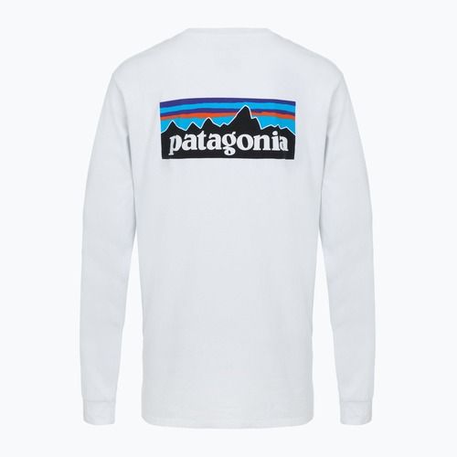 Pánské tričko Patagonia P-6 Logo Responsibili Longsleeve white