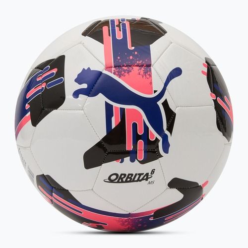 Fotbalový míč PUMA Orbit 6 MS fotbal puma white/lapis lazuli/sunset glow velikost 5