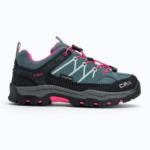 Dětské trekové boty CMP Rigel Low Wp mineral green / purple fluo
