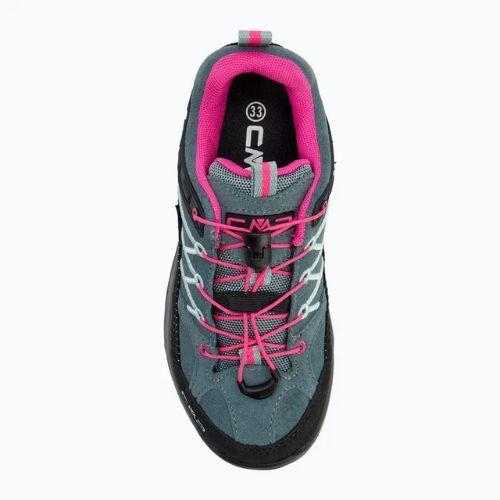 Dětské trekové boty CMP Rigel Low Wp mineral green / purple fluo