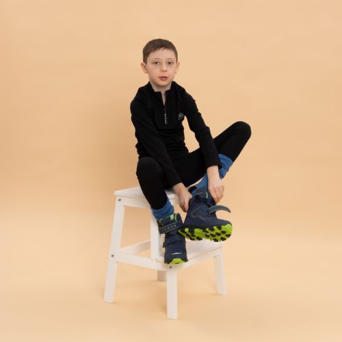 Dětské sněhule KADVA Snowey Mid WaterProof tmavě modrá/zelená