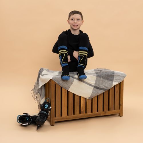 Dětské lyžařské ponožky KADVA Woolan Jrb černá/modrá