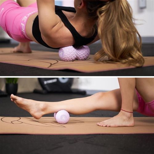 Dvojitý masážní míč XTREXO TXO-B4Z075-VT violet