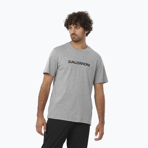 Pánské tričko  Salomon Logo Performance heather grey