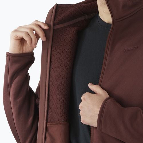 Pánská trekingová mikina Salomon Essential Midwarm Fz rum raisin