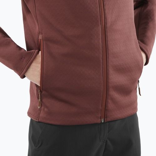 Pánská trekingová mikina Salomon Essential Midwarm Fz rum raisin