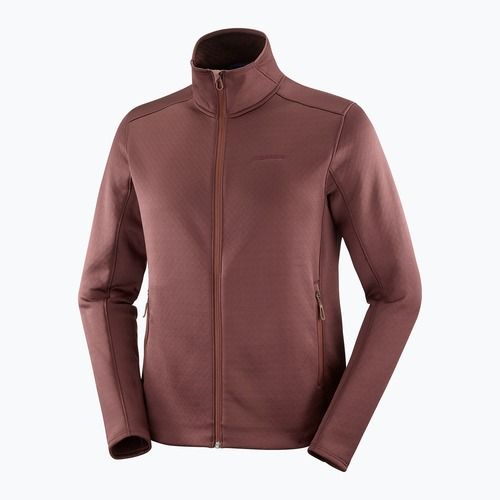 Pánská trekingová mikina Salomon Essential Midwarm Fz rum raisin
