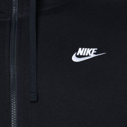 Pánská mikina Nike Sportswear Club Hoodie FZ black/black/white