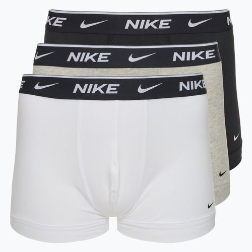 Pánské boxerky  Nike Everyday Cotton Stretch Trunk 3 páry white/grey heather/black